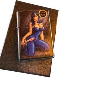 Zippo Lighter with Artistic Design, Black Matte Finish, Made in USA